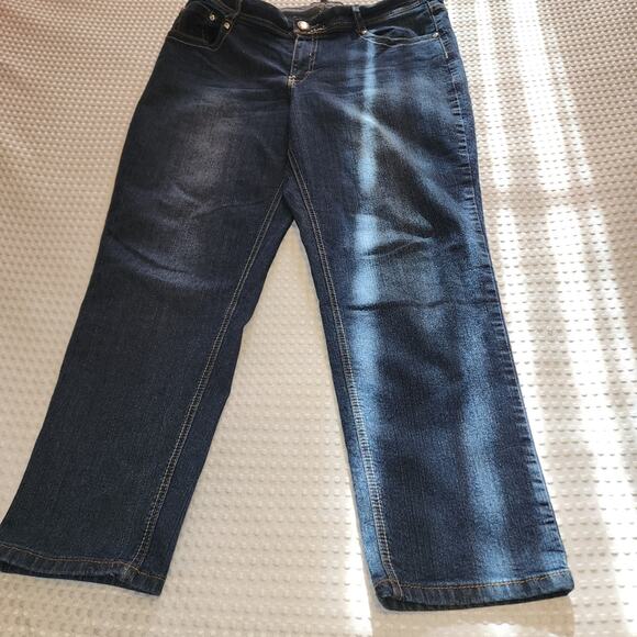 ONE 5 ONE EUC WOMEN'S SIZE 16 ORNATE DENIM BLUE JEANS - Picture 2 of 12